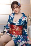 Only Love Sex Doll 168cm/5ft5 D-Cup #E Silicone head+TPE body- Blue floral kimono
