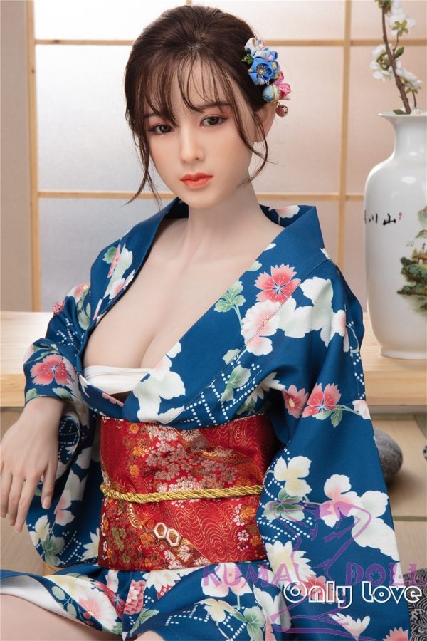 Only Love Sex Doll 168cm/5ft5 D-Cup #E Silicone head+TPE body- Blue floral kimono