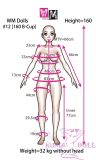 WM Doll TPE Material Love Doll 160cm/5ft3 B-Cup Doll with Head #12