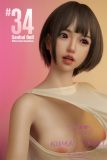 Sanhui 150cm/4ft9 B-cup #34 head AIO Seamless Neck Full Silicone Ultra Realistic Sex Doll