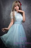 FUDOLL Sex Doll 150cm/4ft9 B-cup #14 head High-grade silicone head + TPE material body-Light blue dress