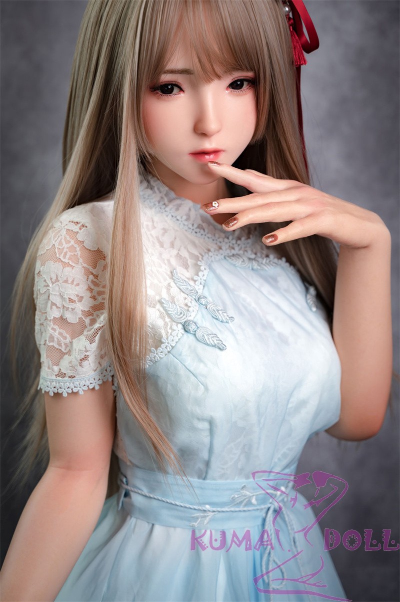 FUDOLL Sex Doll 150cm/4ft9 B-cup #14 head High-grade silicone head + TPE material body-Light blue dress