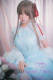 FUDOLL Sex Doll 150cm/4ft9 B-cup #14 head High-grade silicone head + TPE material body-Light blue dress