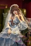 WM Doll TPE Material Sex Doll 164cm/5ft4 D-Cup with body makeup Head #455 - Blue Pleated Dress