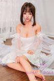 Real Girl Doll 148cm/4ft9 C-Cup TPE Sex Doll R65 head makeup selectable(Recommend you choose 157cm body)-White dress