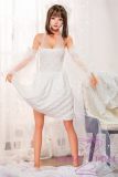Real Girl Doll 148cm/4ft9 C-Cup TPE Sex Doll R65 head makeup selectable(Recommend you choose 157cm body)-White dress