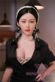 JY Doll TPE Material Love Doll 163cm/5ft3 E-Cup Silicone Head Muqing with body makeup-Black Dress