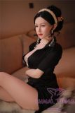 JY Doll TPE Material Love Doll 163cm/5ft3 E-Cup Silicone Head Muqing with body makeup-Black Dress