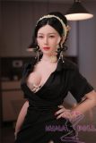 JY Doll TPE Material Love Doll 163cm/5ft3 E-Cup Silicone Head Muqing with body makeup-Black Dress