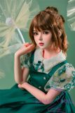 Bezlya Doll Cute love doll U head 4ft5 A-Cup silicone head + TPE material body material customized-Green halter dress