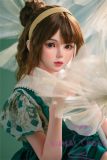 Bezlya Doll Cute love doll U head 4ft5 A-Cup silicone head + TPE material body material customized-Green halter dress