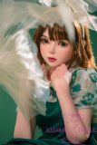 Bezlya Doll Cute love doll U head 4ft5 A-Cup silicone head + TPE material body material customized-Green halter dress