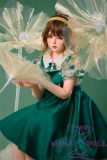 Bezlya Doll Cute love doll U head 4ft5 A-Cup silicone head + TPE material body material customized-Green halter dress