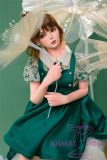 Bezlya Doll Cute love doll U head 4ft5 A-Cup silicone head + TPE material body material customized-Green halter dress