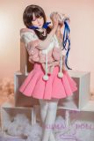 Bezlya Doll Cute love doll M head 4ft5 A-Cup silicone head + TPE material body material customized-Blue Bow Tie
