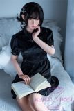 Bezlya Doll Full Silicone material Cute love doll N head 160cm/5ft3 B-Cup customized-Black Cheongsam