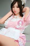 SHEDOLL Lolita type 148cm/4ft9 normal breast Coco head love doll body material customizable-Pink maid outfit