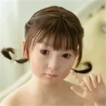 WAXDOLL Full silicone sex doll 110cm/3ft6 AA-cup #GB58 head with realistic body makeup- Skin Color Natural