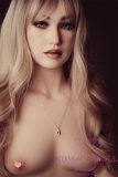XNX Doll 160cm/5ft2 Small breast and nipple Silicone Sex Doll with R+S makeup Head X5 Gemma-Red nightdress