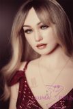 XNX Doll 160cm/5ft2 Small breast and nipple Silicone Sex Doll with R+S makeup Head X5 Gemma-Red nightdress