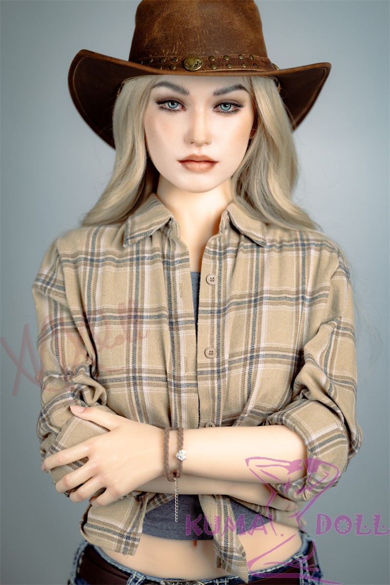 XNX Doll 160cm/5ft2 Small breast and nipple Silicone Sex Doll with R+S makeup Head X5 Gemma-Cowboy Clothing