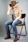 XNX Doll 160cm/5ft2 Small breast and nipple Silicone Sex Doll with R+S makeup Head X5 Gemma-Cowboy Clothing