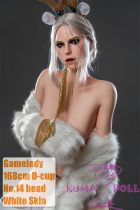 Game Lady Full silicone 168cm/5ft5 E-cup No.14 head Ciri from The Witcher 3: Wild Hunt with realistic makeup-Reindeer costume