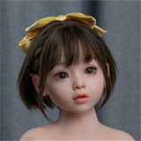 WAXDOLL Full silicone sex doll 120cm/3ft9 AA-cup #G34 head with realistic body makeup- Skin Color Natural