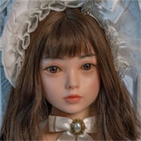 WAXDOLL Full silicone sex doll 120cm/3ft9 AA-cup #G34 head with realistic body makeup- Skin Color Natural