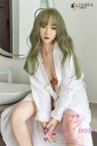 FANREAL 158 cm/5ft2 B-Cup F8 Qian Head Full Size Lifelike Silicone Sex Doll - Green Wig
