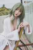 FANREAL 158 cm/5ft2 B-Cup F8 Qian Head Full Size Lifelike Silicone Sex Doll - Green Wig