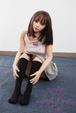 MLW doll Loli Sex Doll 145cm/4ft8 A-cup #42 Mona silicone head +TPE material body+makeup selectable