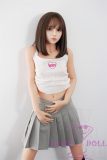 MLW doll Loli Sex Doll 145cm/4ft8 A-cup #42 Mona silicone head +TPE material body+makeup selectable