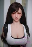 JY Doll TPE Material Love Doll 163cm/5ft3 H-Cup Silicone Tifa Head with body makeup-Black Dress