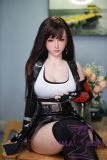 JY Doll TPE Material Love Doll 163cm/5ft3 H-Cup Silicone Tifa Head with body makeup-Black Dress