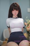 JY Doll TPE Material Love Doll 163cm/5ft3 H-Cup Silicone Tifa Head with body makeup-Black Dress