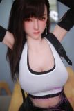 JY Doll TPE Material Love Doll 163cm/5ft3 H-Cup Silicone Tifa Head with body makeup-Black Dress