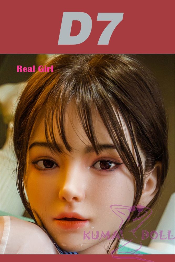 D7 head only Real Girl Doll TPE Sex Doll Soft Silicone head with oral  function and mouth open/close function