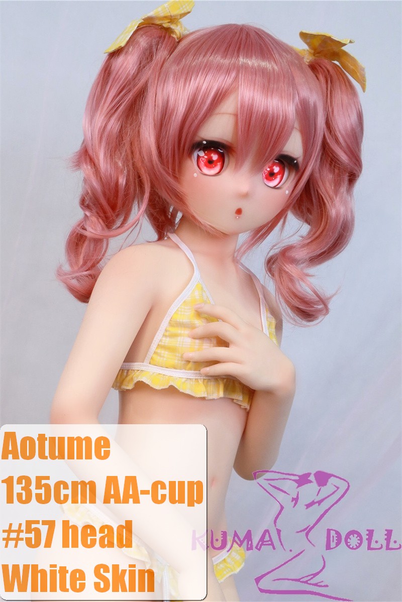 [Discontinued] Aotume Doll Full Silicone Sex Doll 135cm AA-cup Slim body with Head #57 Pink hair