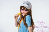MLW doll Loli Sex Doll 126cm/4ft1 AA-cup Haruki silicone head with TPE material body+head+makeup selectable