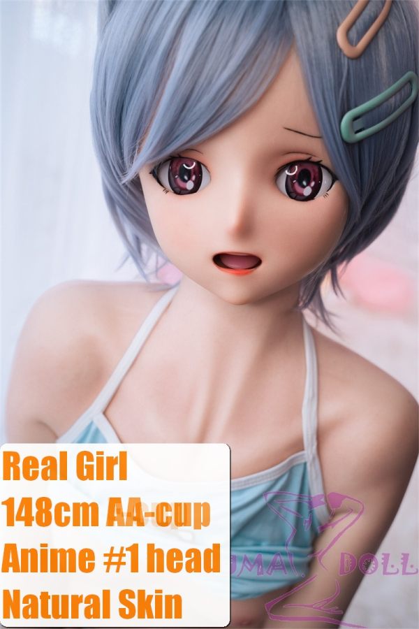 Real Girl Doll 148cm/4ft9 A-Cup Silicone Sex Doll Anime #1 head Soft Silicone head
