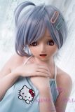 Real Girl Doll 148cm/4ft9 A-Cup Silicone Sex Doll Anime #1 head Soft Silicone head