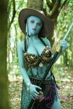 Dolls Castle 156cm E-cup Sex Doll with A1 Alien Head TPE Material Light Blue Skin
