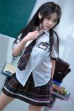 Real Girl Doll 148cm/4ft9 C-Cup TPE Sex Doll R60 head with implanted hair