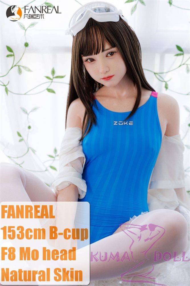 153 cm/5ft FANREAL B-Cup Full Size Lifelike Silicone Sex Doll with F8 Qian  Head Swimming suit