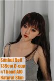 Full Silicone AIO Sanhui Doll 139cm D-cup #1 head with seamess neck grey camisole