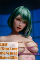 WAXDOLL Full silicone sex doll 172cm/5ft6 F-cup # GE107-2 head with realistic body makeup