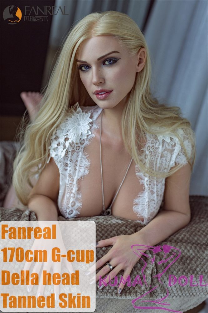 FANREAL 170 cm/5ft6 G-Cup Full Size Lifelike Silicone Sex Doll with Della  Head Lace One Piece Body Suit
