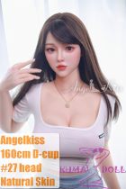 Angelkiss 160cm D-cup #LS27 head full silicone realistic sex doll white T shirt