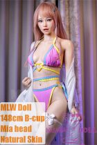 MLW doll Loli Sex Doll 148cm/4ft8 B-cup #22 Mia Soft Silicone material head with movable jaw and realistic oral structure